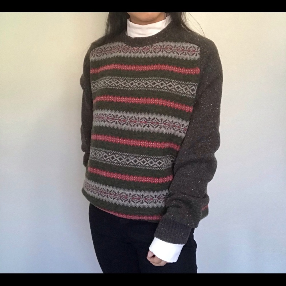 Eddie Bauer grandpa sweater 100%wool